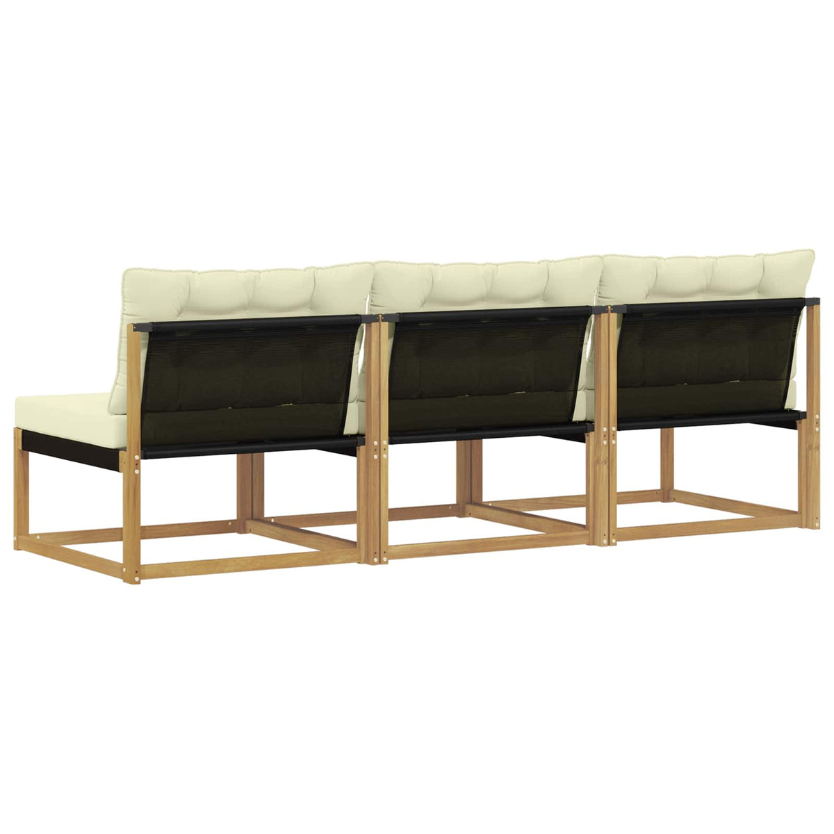 Udendørs Mellem Sofa Massivt Akacietræ Hvid