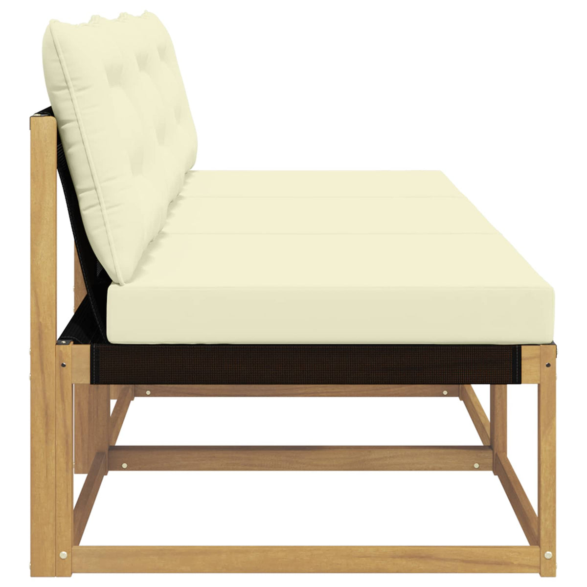 Udendørs Mellem Sofa Massivt Akacietræ Hvid