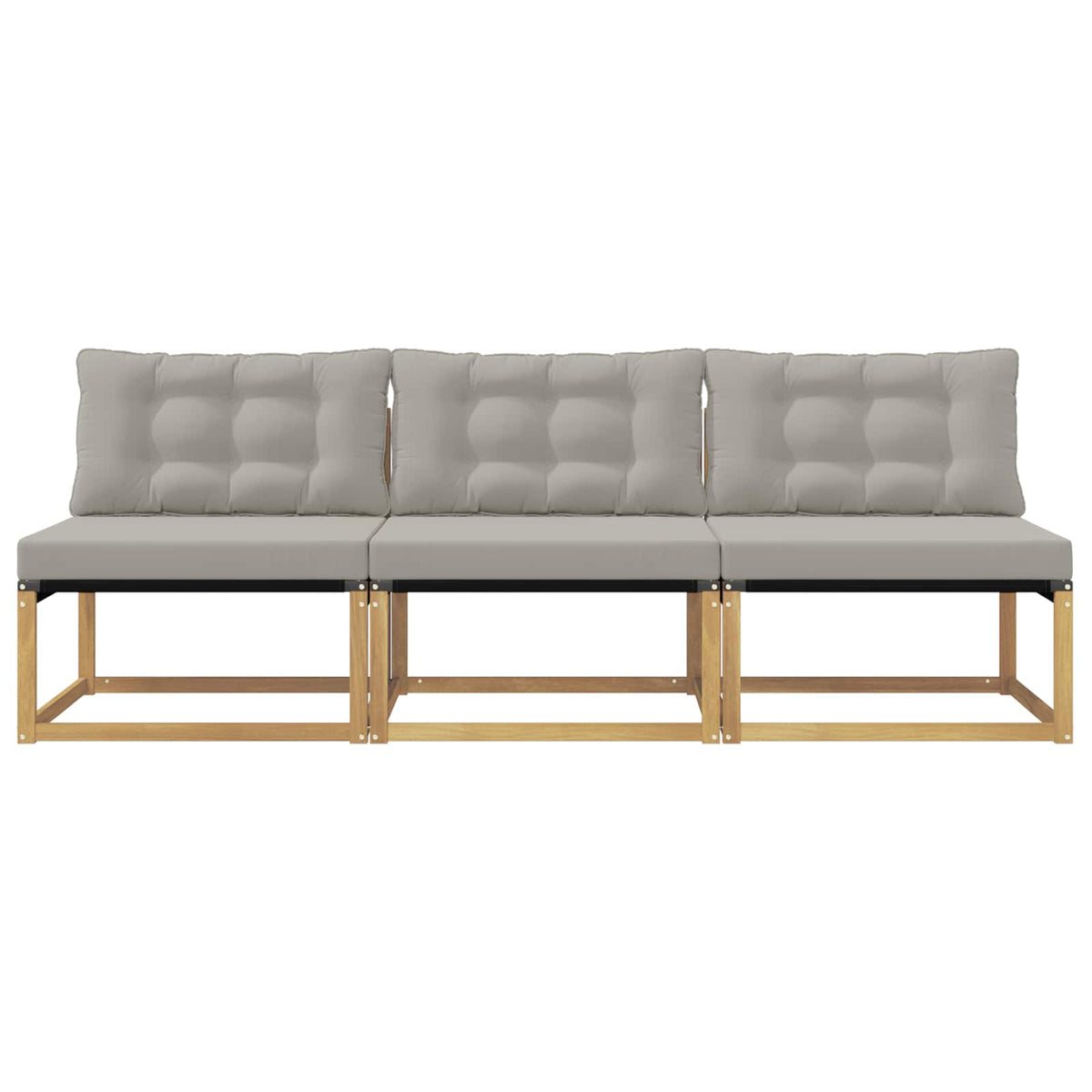 Udendørs Mellem Sofa Massivt Akacietræ Hvid