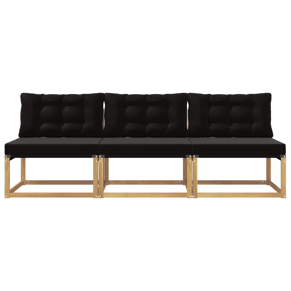 Udendørs Mellem Sofa Massivt Akacietræ Hvid