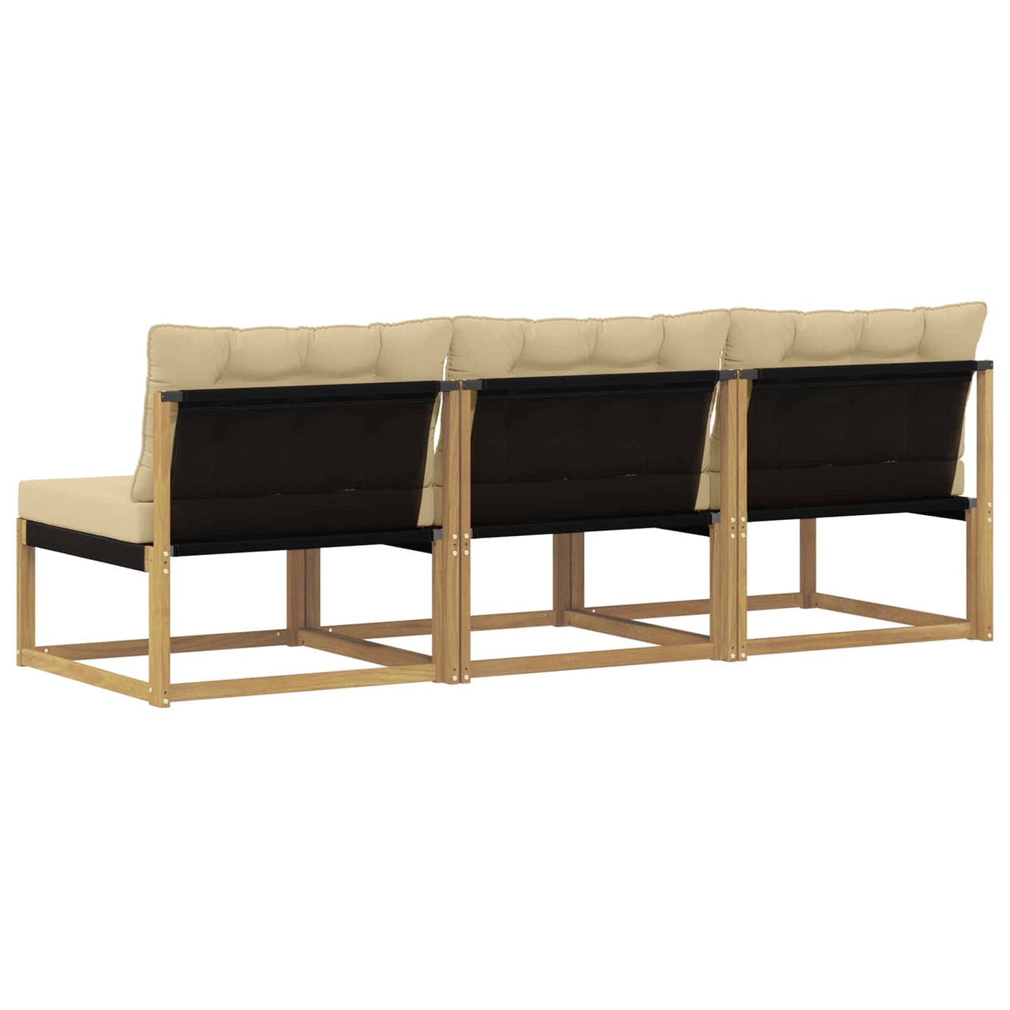Udendørs Mellem Sofa Massivt Akacietræ Hvid