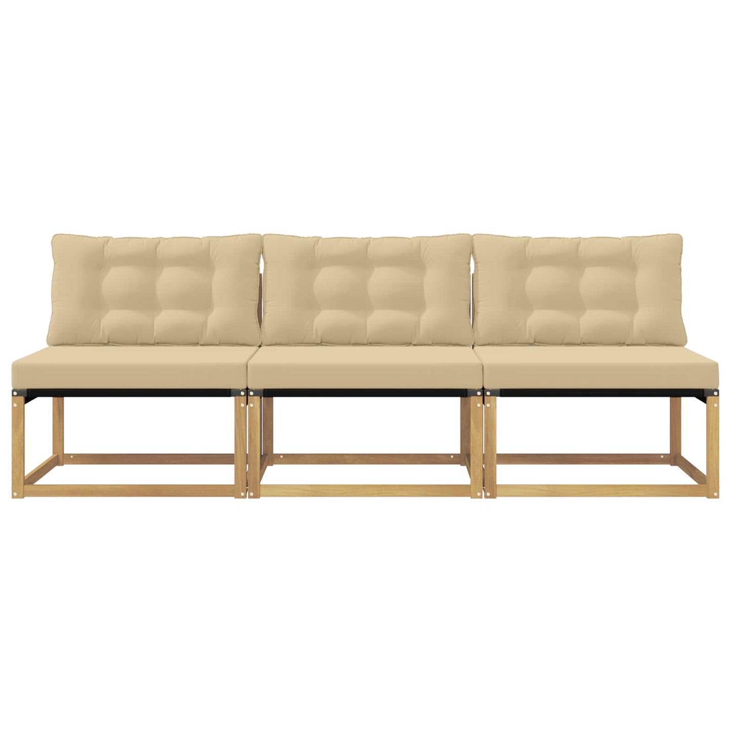 Udendørs Mellem Sofa Massivt Akacietræ Hvid