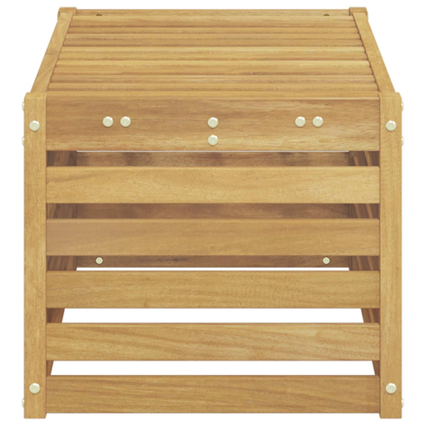 Udendørs Skammel Bænk Massivt Akacietræ Hvid 79 x 43 x 37 cm
