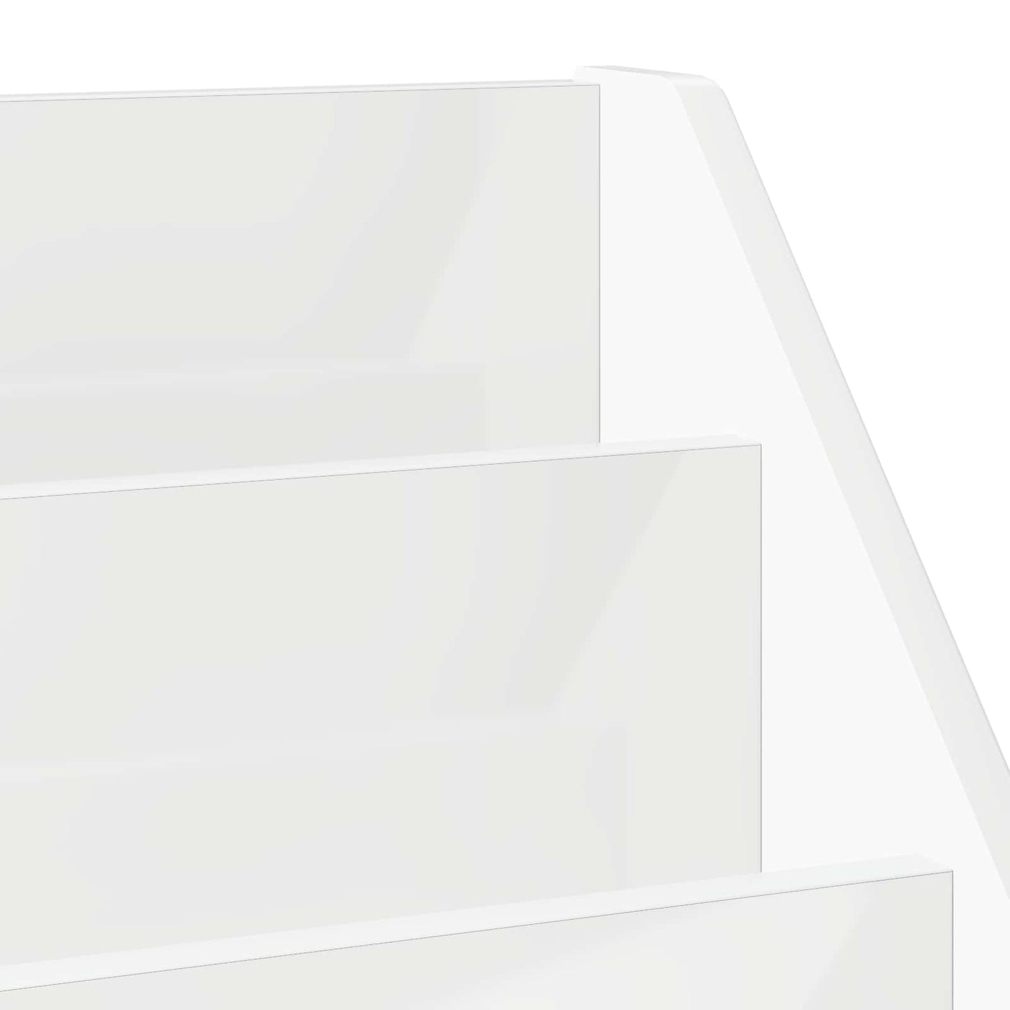 Børnebogreol Høj gloss hvid 72,5 x 29,5 x 69 cm Konstrueret træ