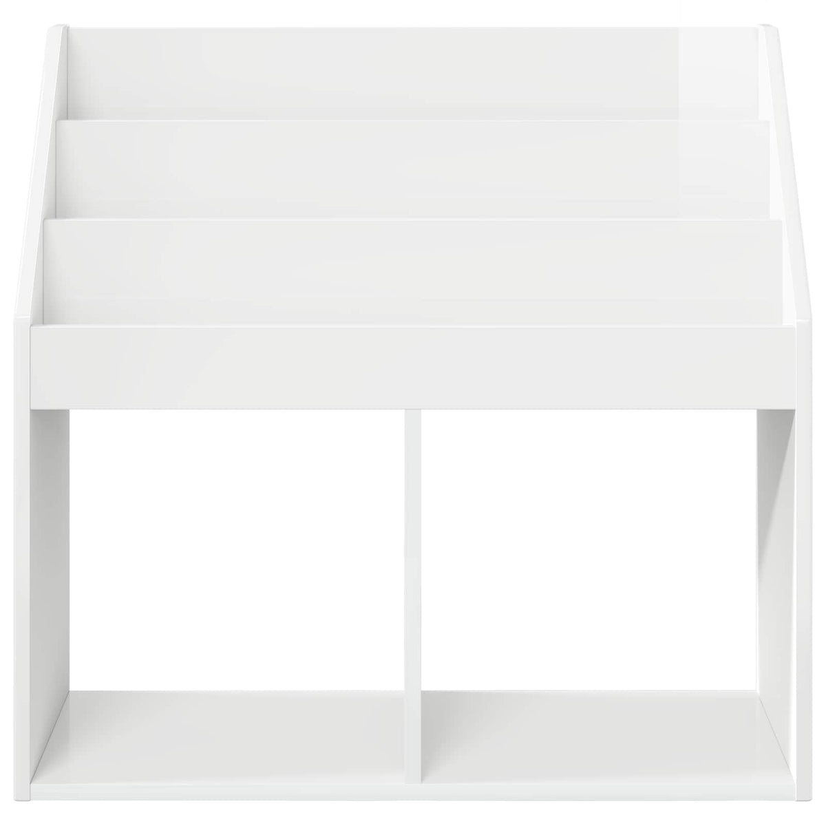 Børnebogreol Høj gloss hvid 72,5 x 29,5 x 69 cm Konstrueret træ