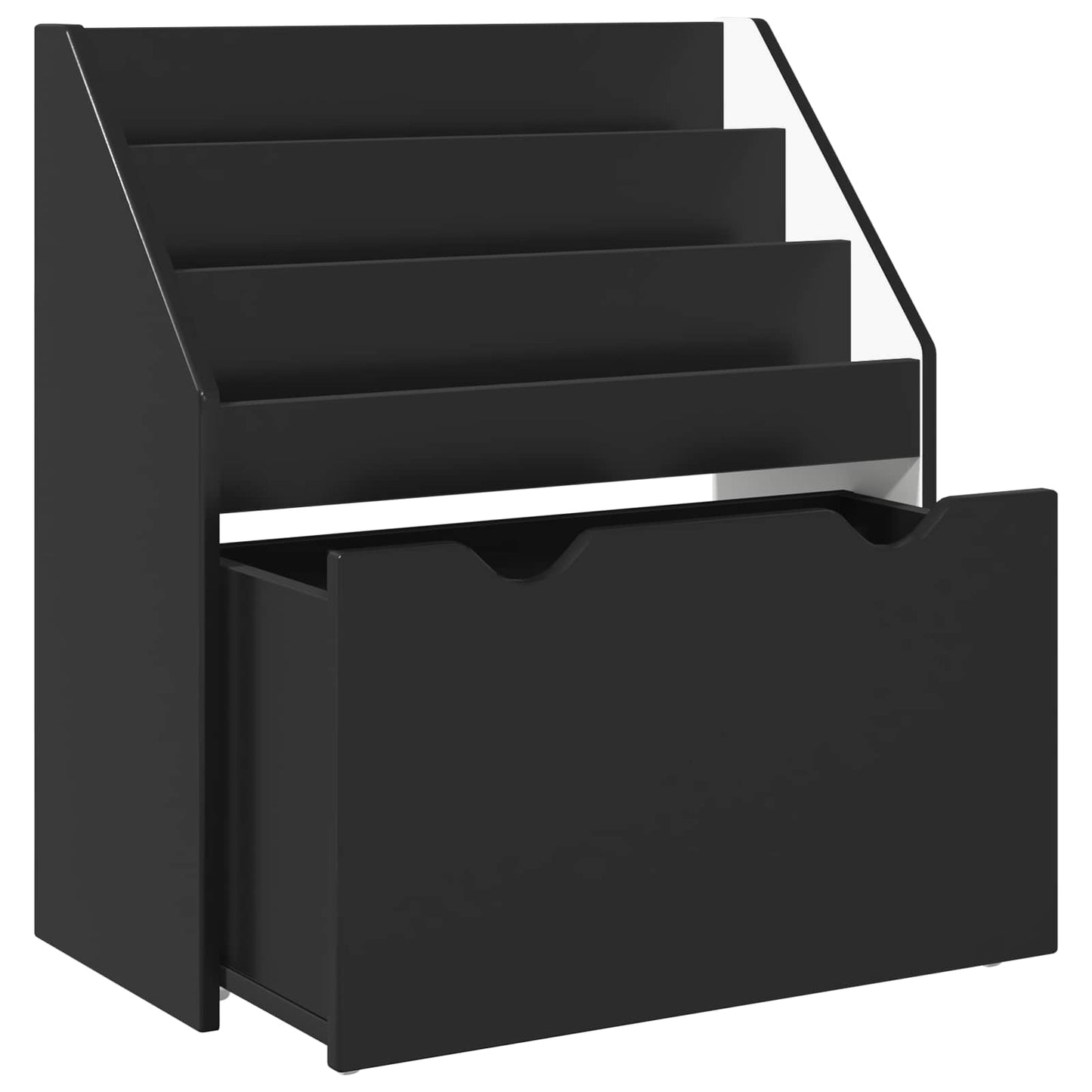 Børnebogreol med skuffe Sort 60 x 29,5 x 69 cm Konstrueret træ
