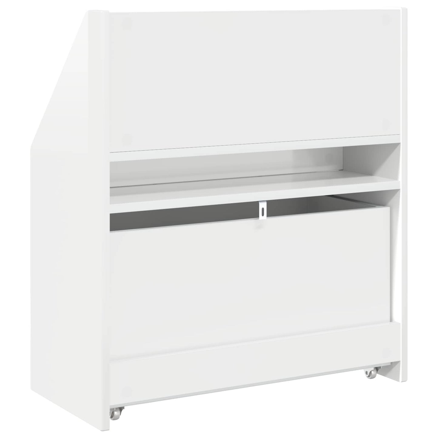 Børnebogreol Høj gloss hvid 60 x 29,5 x 69 cm Konstrueret træ
