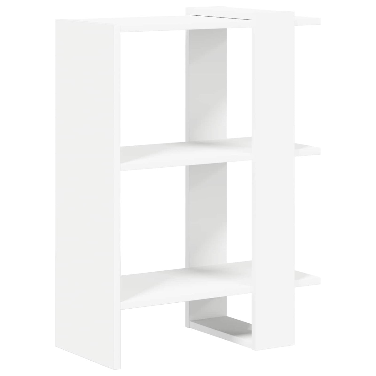 Bogreol 2 niveauer 52 x 25 x 71,5 cm Konstrueret træ Hvid