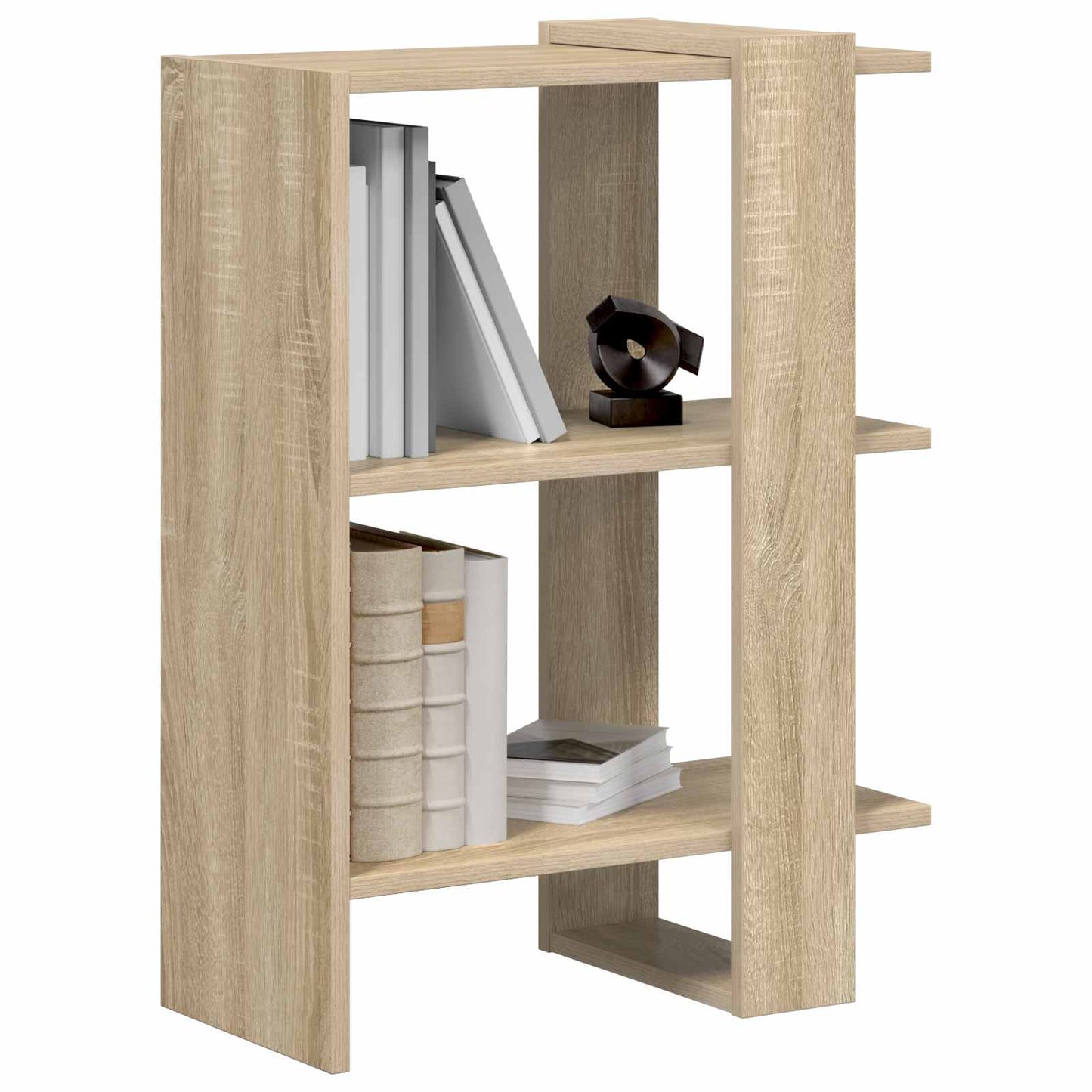Bogreol 2 niveauer 52 x 25 x 71,5 cm Konstrueret træ Sonoma eg