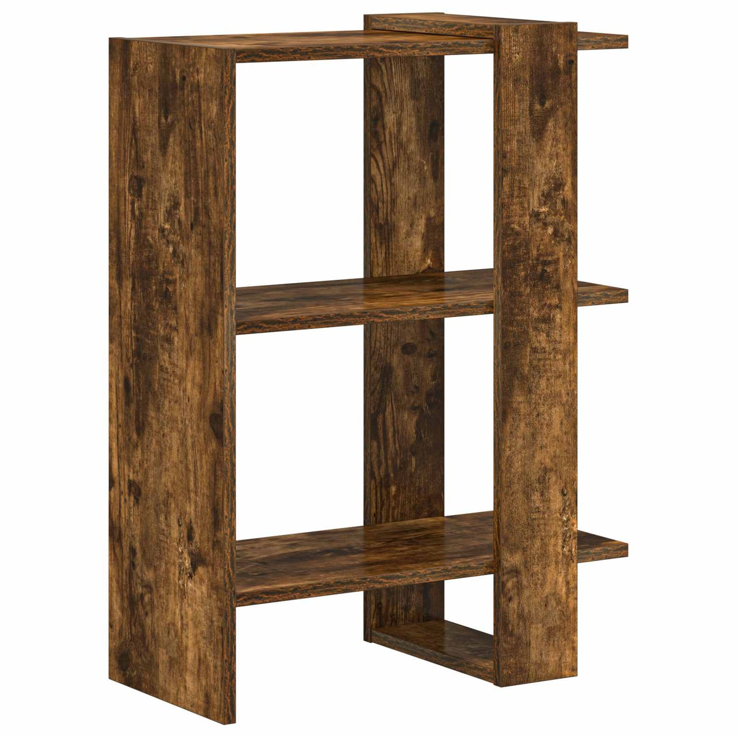 Bogreol 2 niveauer 52 x 25 x 71,5 cm Konstrueret træ Røget eg