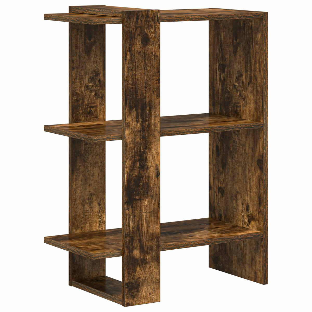 Bogreol 2 niveauer 52 x 25 x 71,5 cm Konstrueret træ Røget eg