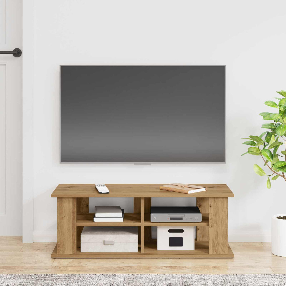 TV stand 96 x 35 x 33,5 cm Artisan Egetræ Konstrueret træ