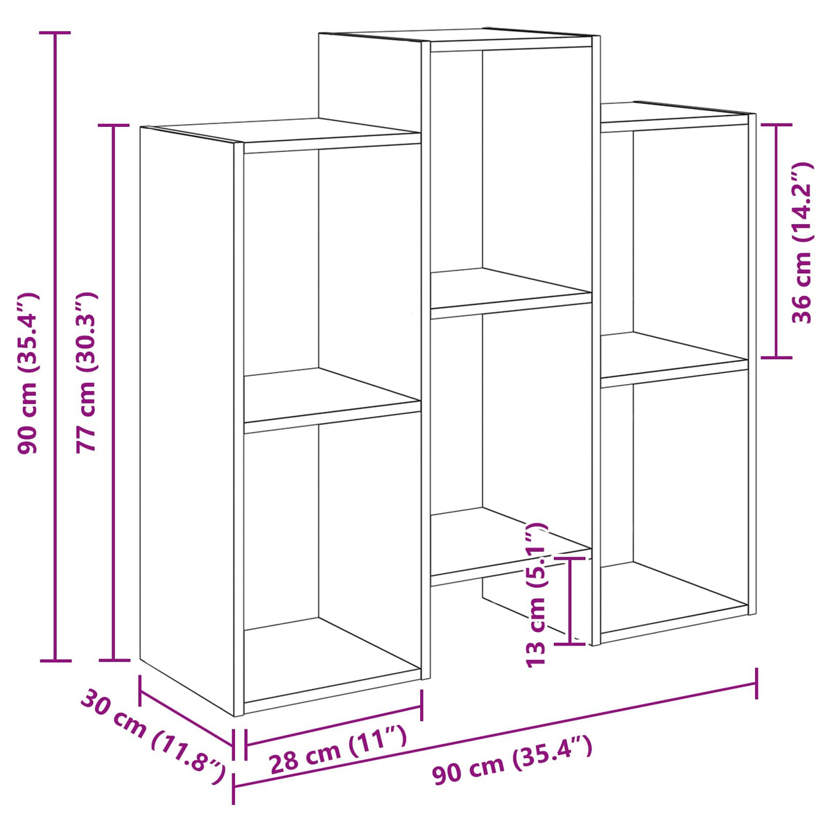 Sideboard Røget eg 90 x 30 x 90 cm
