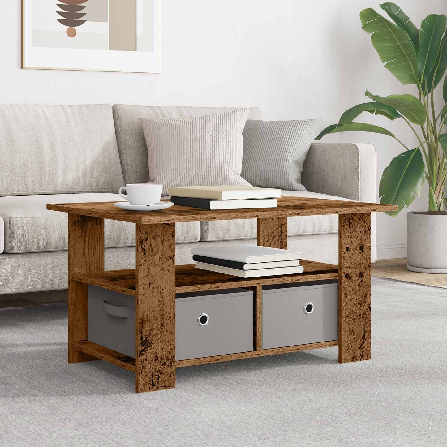 Sofabord Gammelt træ 77 x 55 x 42 cm Konstrueret træ