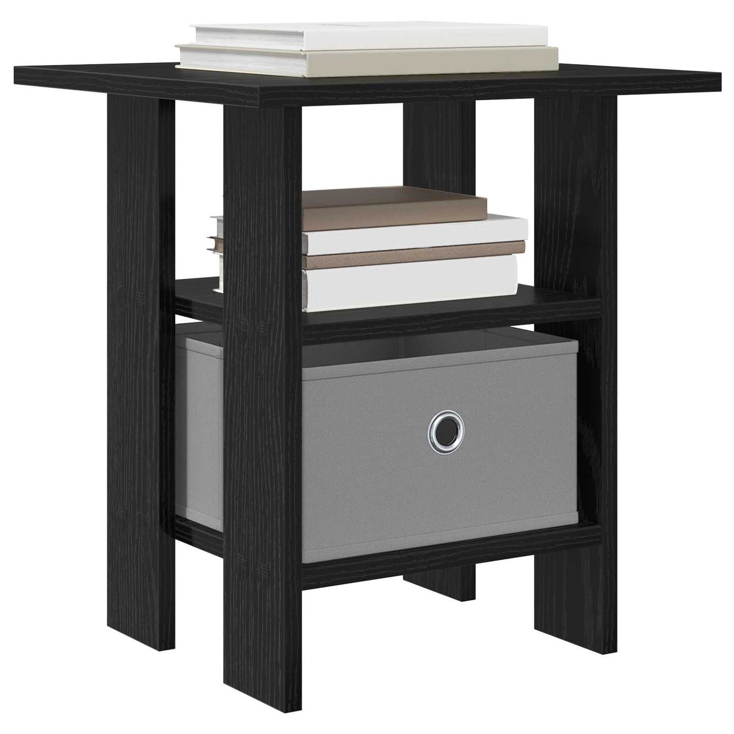 Sengebord 2 stk. Sort eg 41 x 40 x 45 cm Konstrueret træ