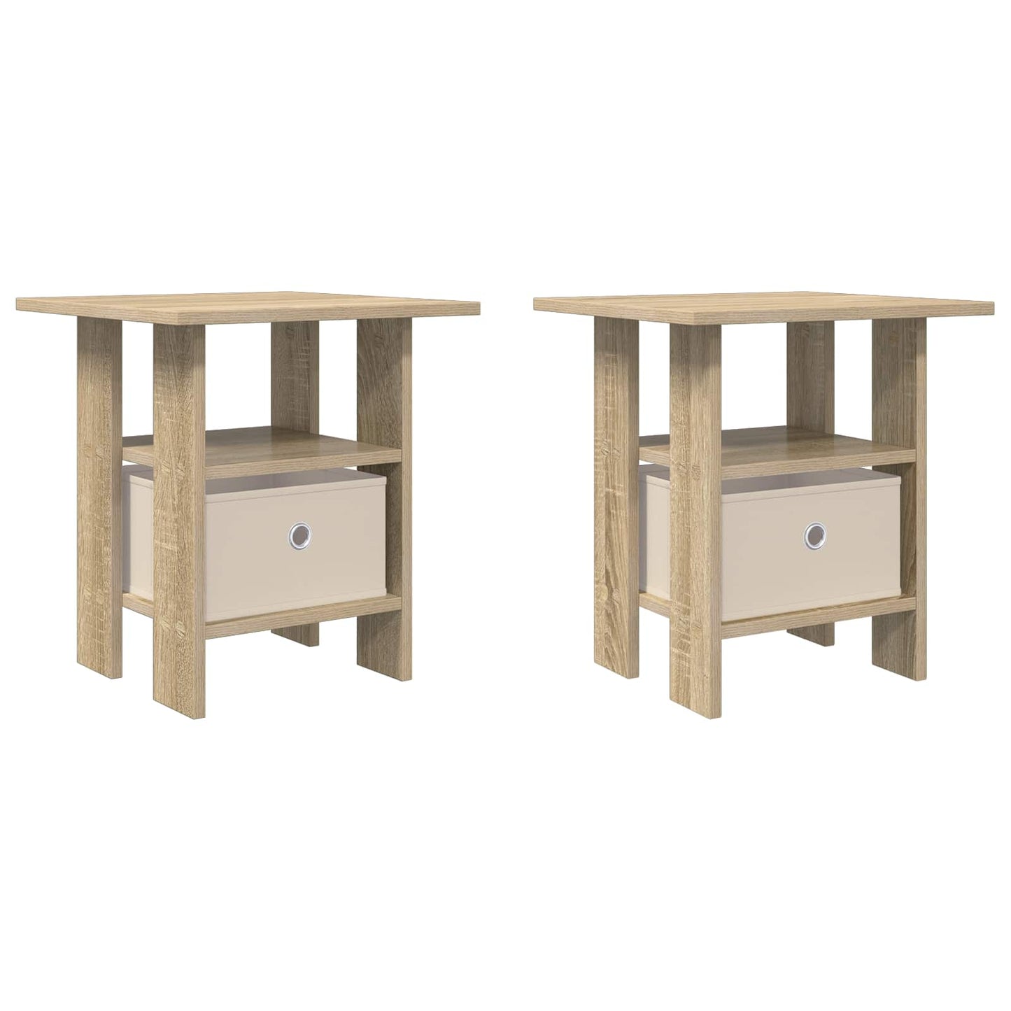 Sengebord 2 stk. Sonoma eg 41 x 40 x 45 cm Konstrueret træ