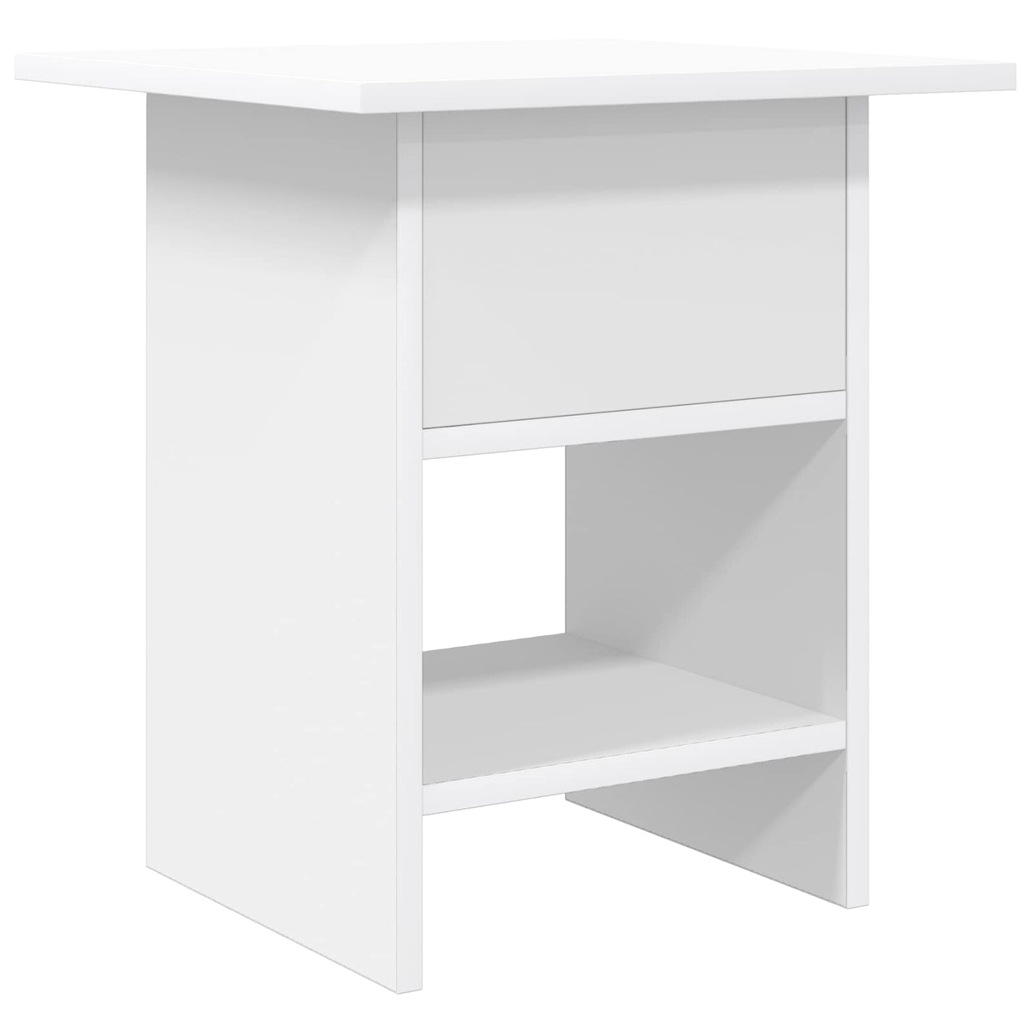 Sengebord 2 stk. Hvid 41 x 40 x 45 cm Konstrueret træ