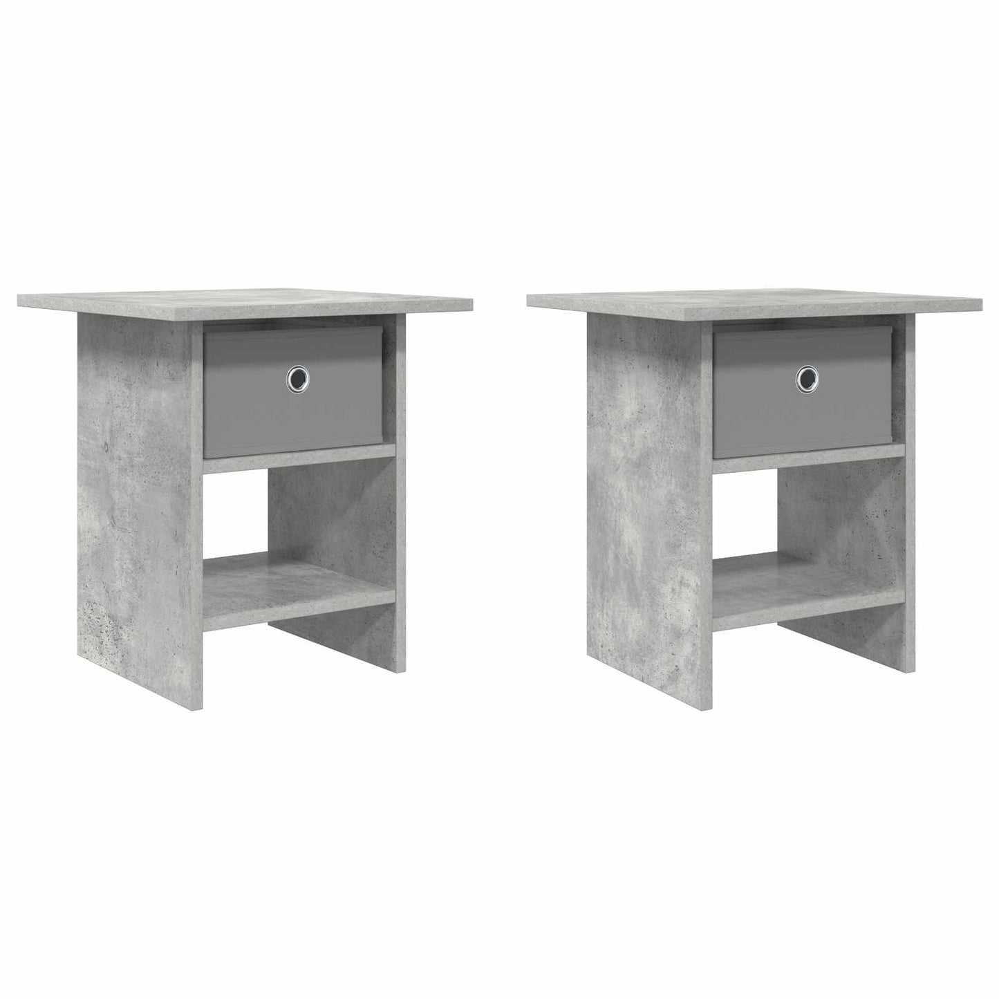 Sengebord 2 stk. Beton Grå 41 x 40 x 45 cm Konstrueret træ