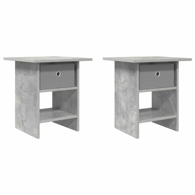 Sengebord 2 stk. Beton Grå 41 x 40 x 45 cm Konstrueret træ