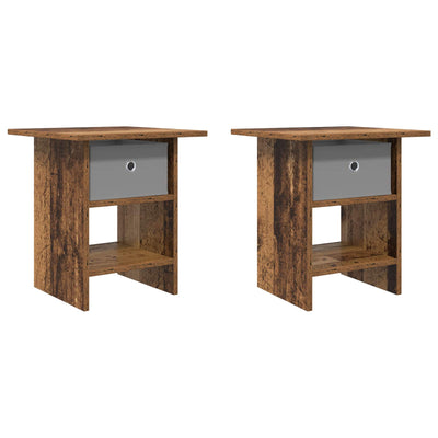 Sengebord 2 stk. Gammelt træ 41 x 40 x 45 cm Konstrueret træ