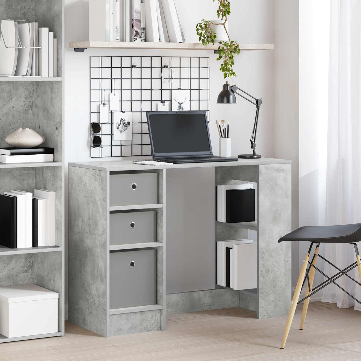 Bord Beton Grå 100 x 40 x 75 cm Konstrueret træ