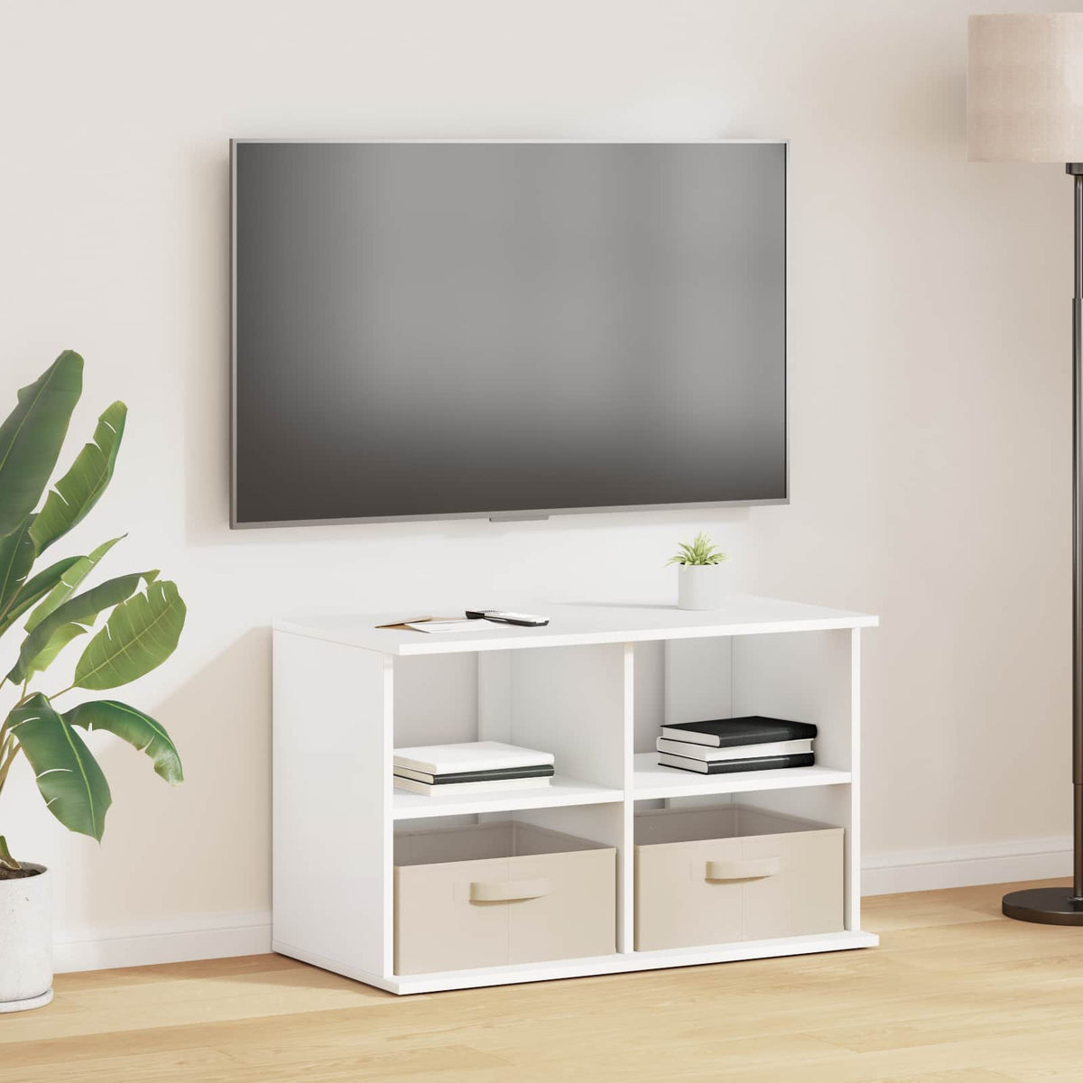 TV stand med skuffe Hvid 79 x 40 x 48 cm