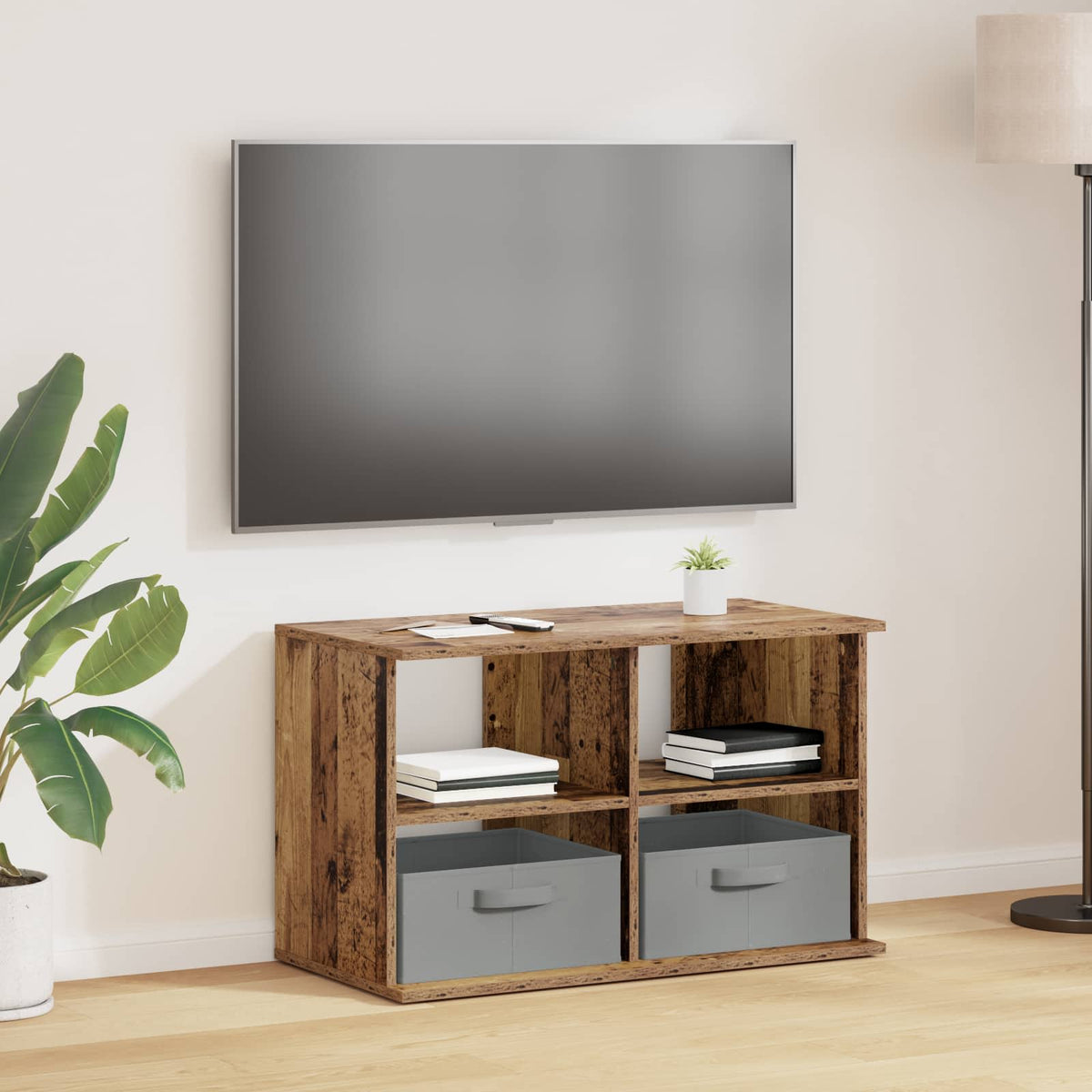 TV stand med skuffe Gammelt træ 79 x 40 x 48 cm