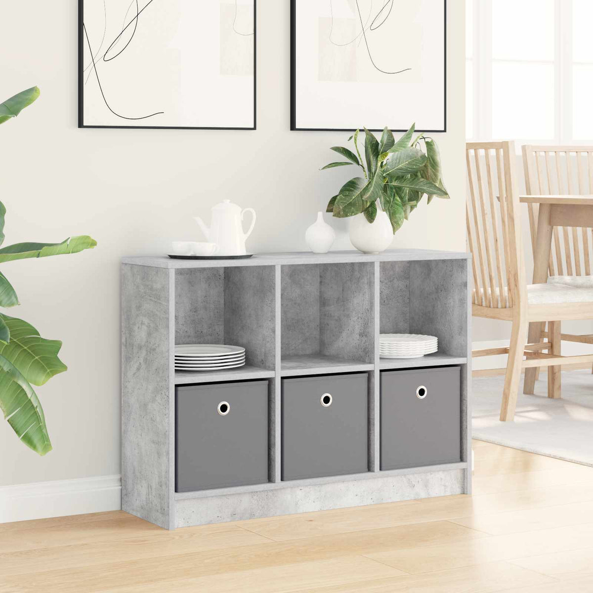 Sideboard Beton Grå 88,5 x 27,5 x 63,5 cm