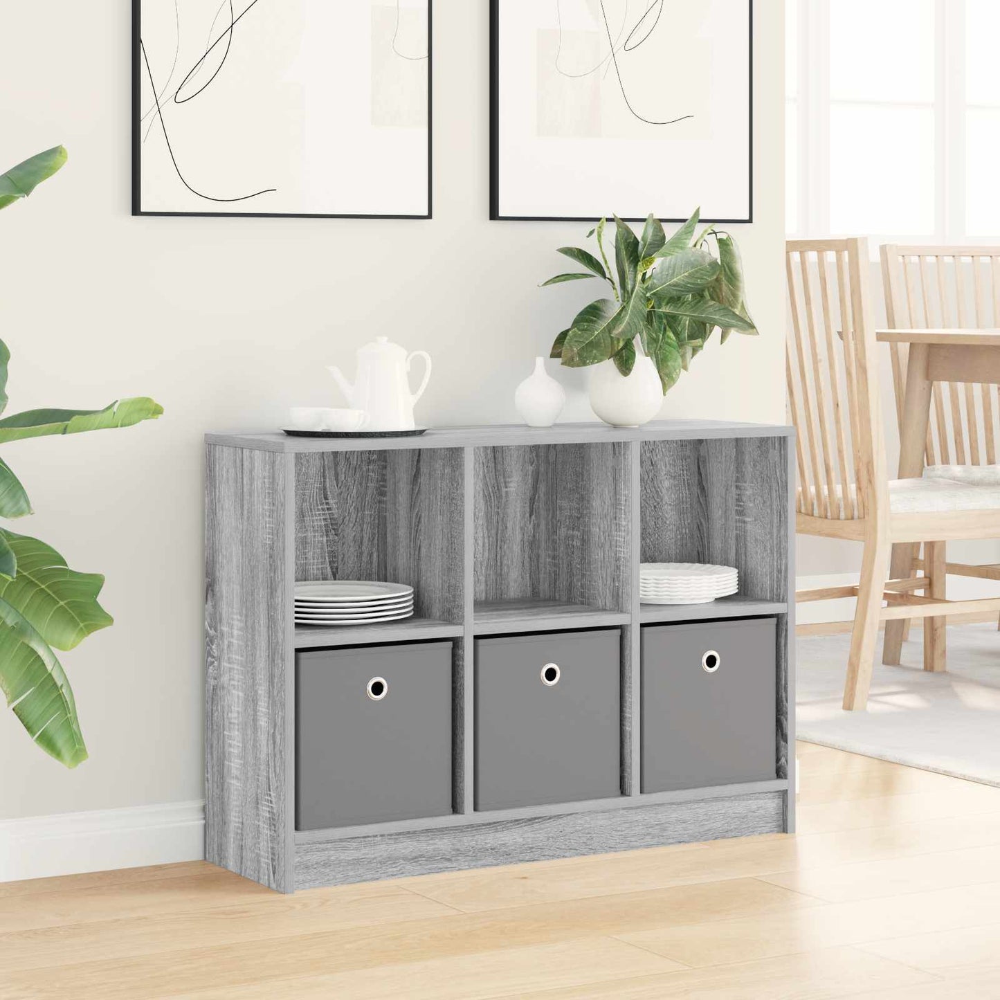 Sideboard Grå Sonoma 88,5 x 27,5 x 63,5 cm