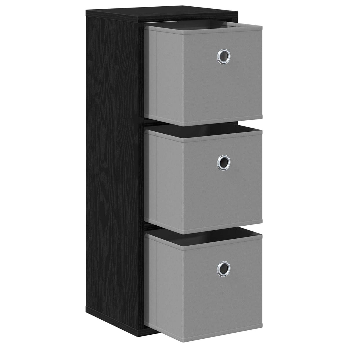 Sideboard med skuffe Sort eg 25,5 x 22 x 69,5 cm