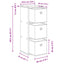 Sideboard med skuffe Sort eg 25,5 x 22 x 69,5 cm
