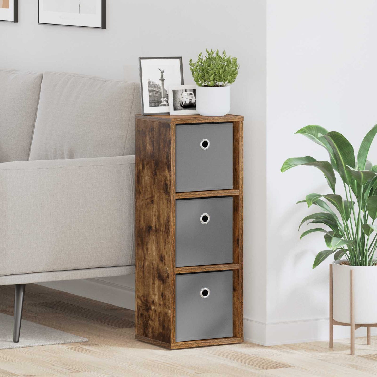 Sideboard med skuffe Røget eg 25,5 x 22 x 69,5 cm
