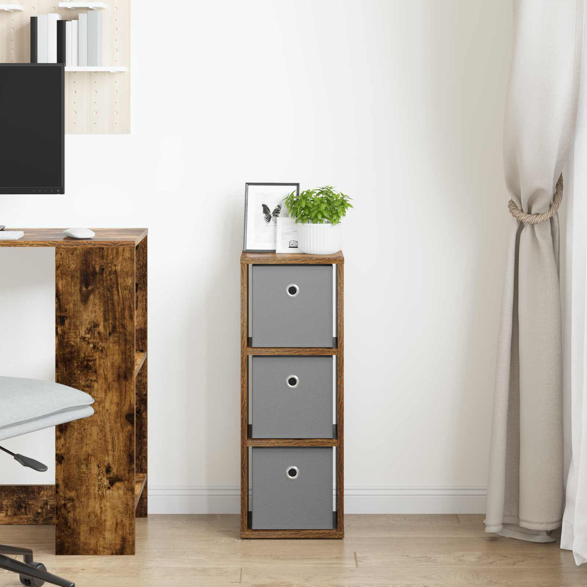 Sideboard med skuffe Røget eg 25,5 x 22 x 69,5 cm