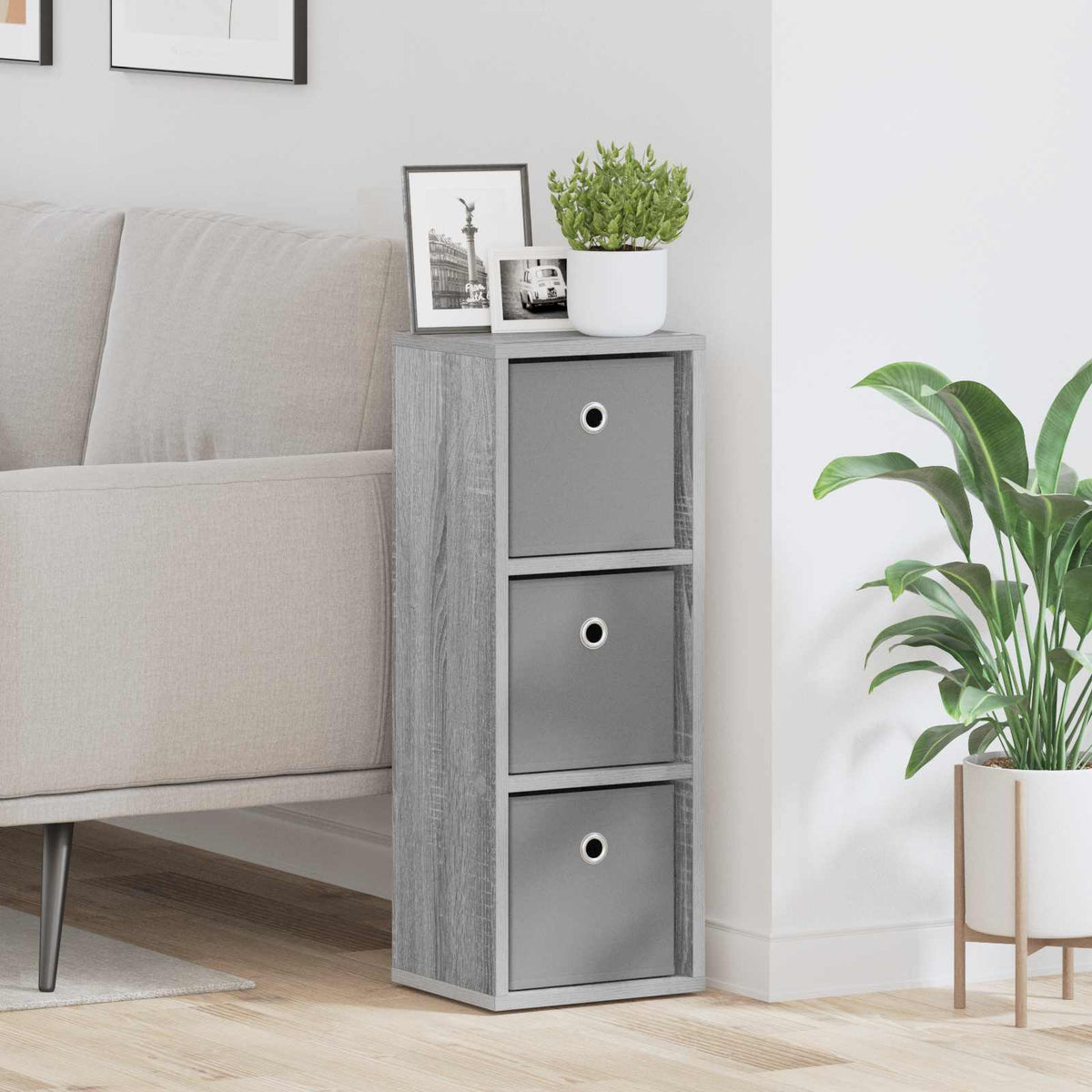 Sideboard med skuffe Grå Sonoma 25,5 x 22 x 69,5 cm