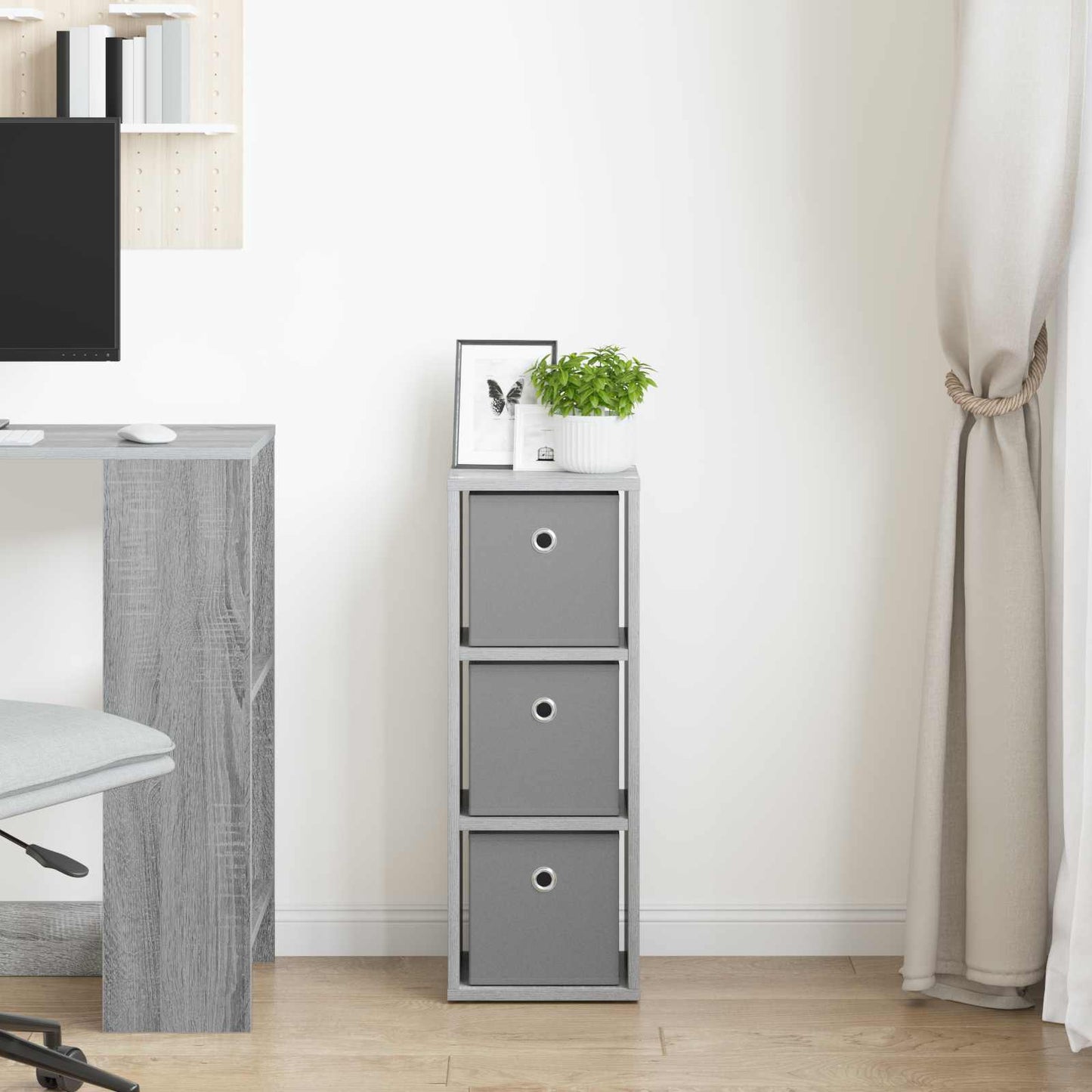 Sideboard med skuffe Grå Sonoma 25,5 x 22 x 69,5 cm