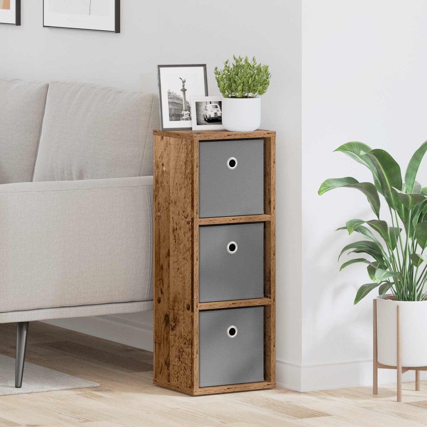 Sideboard med skuffe Gammelt træ 25,5 x 22 x 69,5 cm