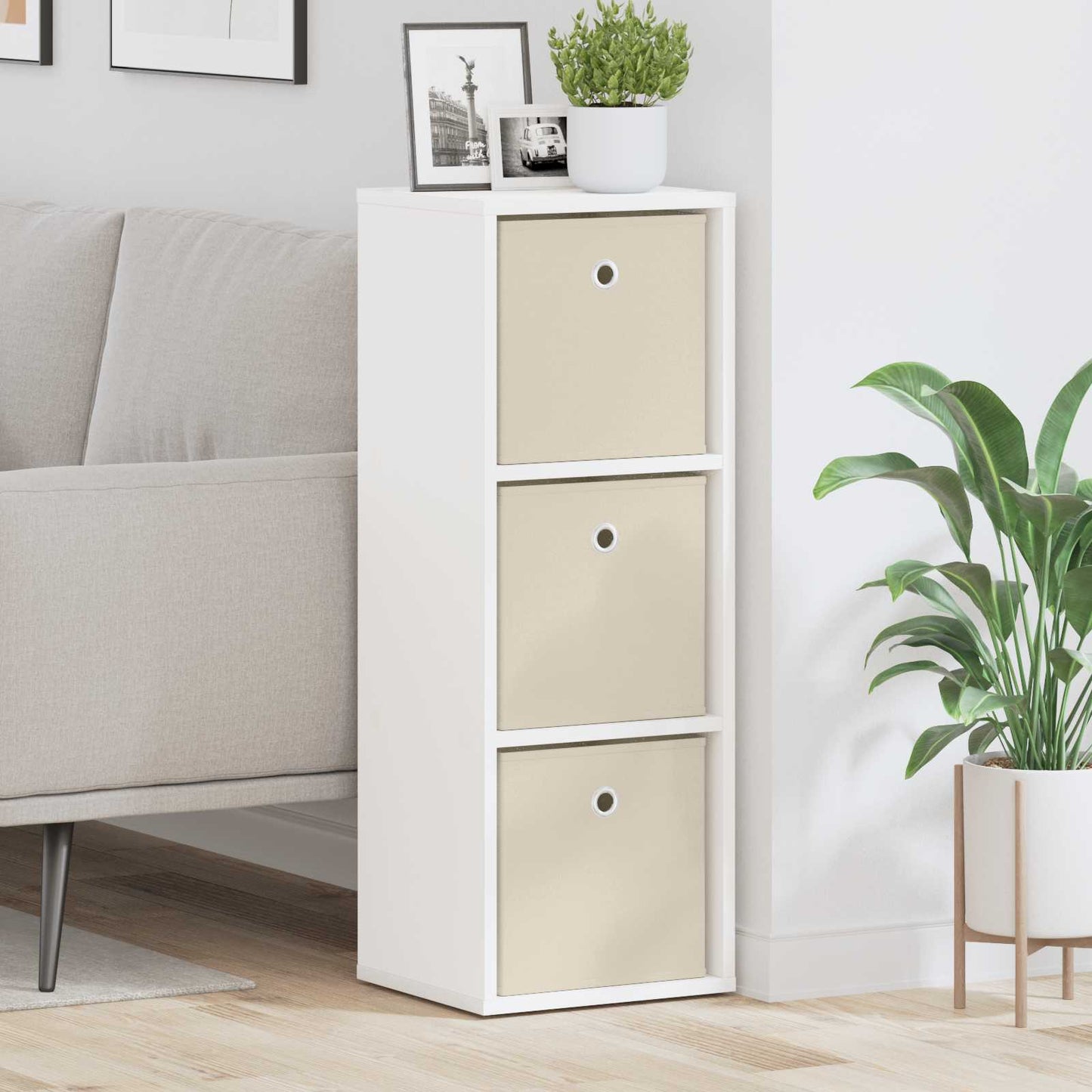 Sideboard med skuffe Hvid 30,5 x 27 x 84,5 cm