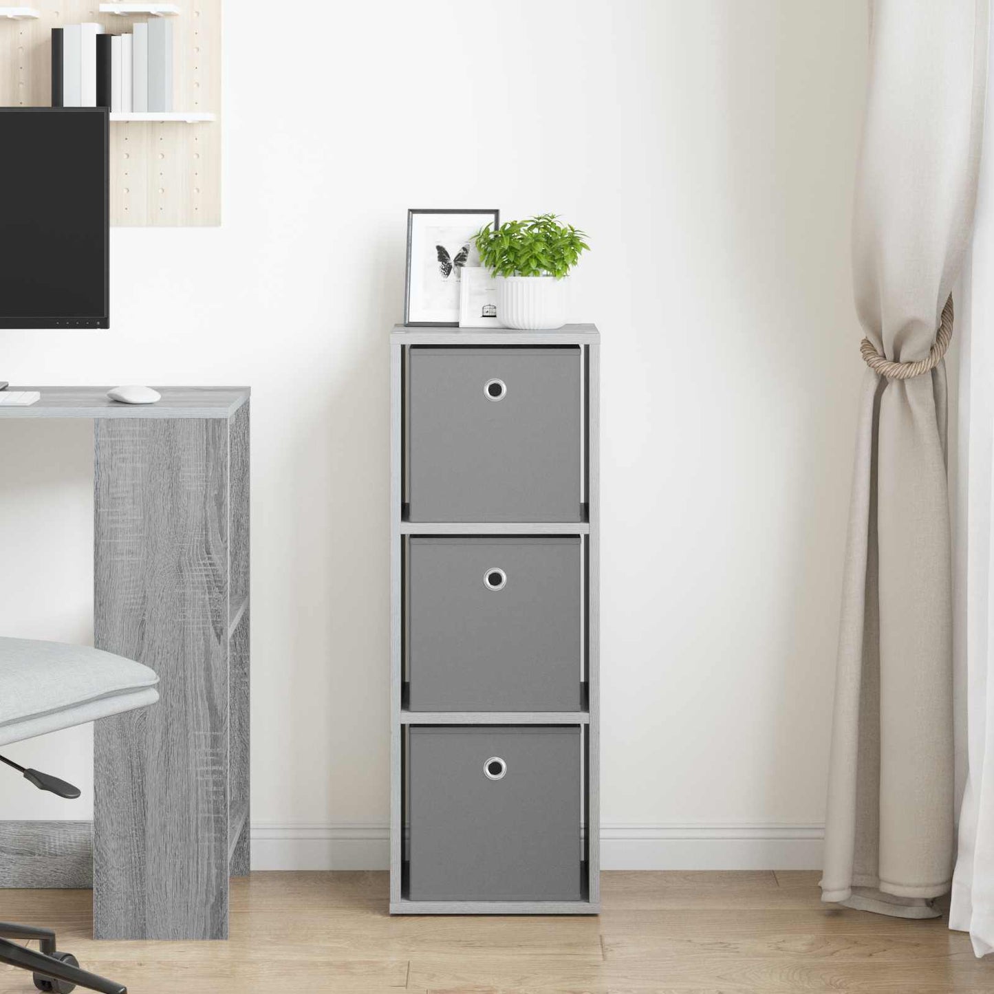 Sideboard med skuffe Beton Grå 30,5 x 27 x 84,5 cm