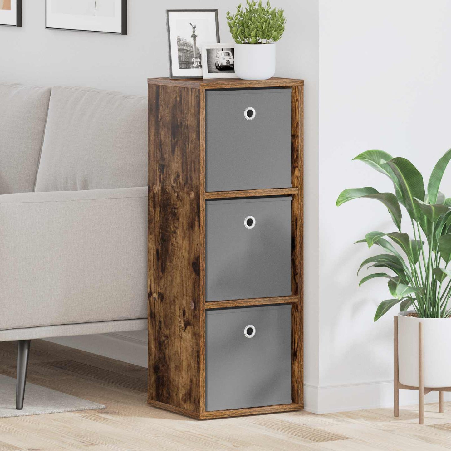 Sideboard med skuffe Røget eg 30,5 x 27 x 84,5 cm