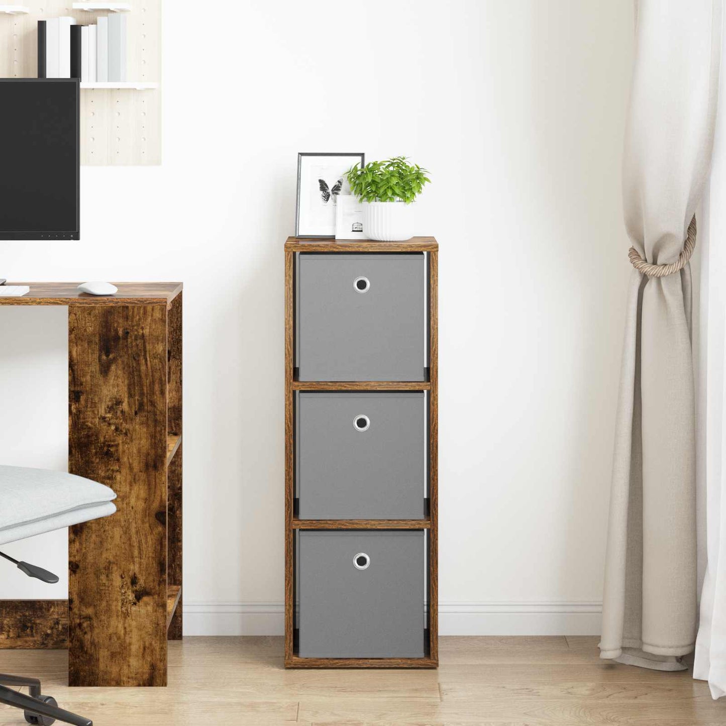Sideboard med skuffe Røget eg 30,5 x 27 x 84,5 cm