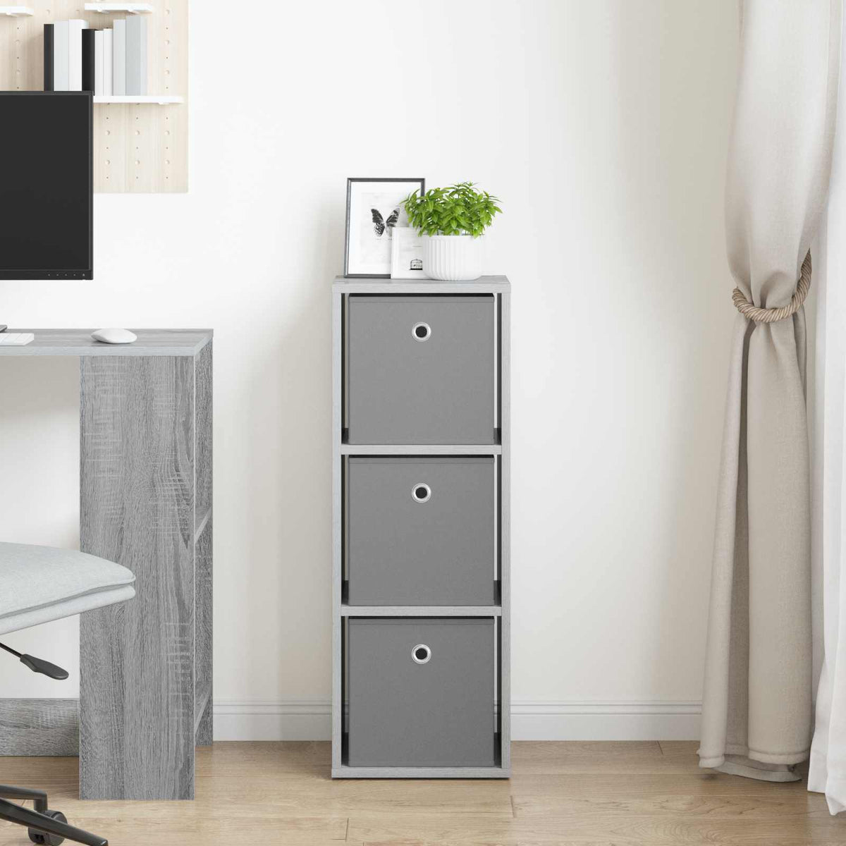 Sideboard med skuffe Grå Sonoma 30,5 x 27 x 84,5 cm