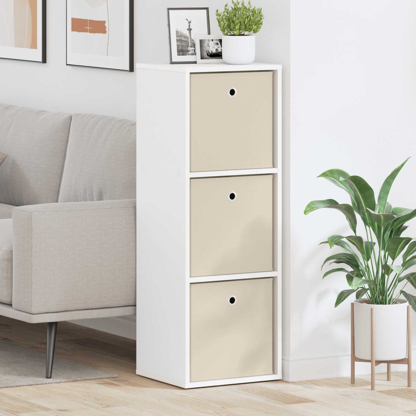 Sideboard med skuffe Hvid 35 x 32 x 99,5 cm