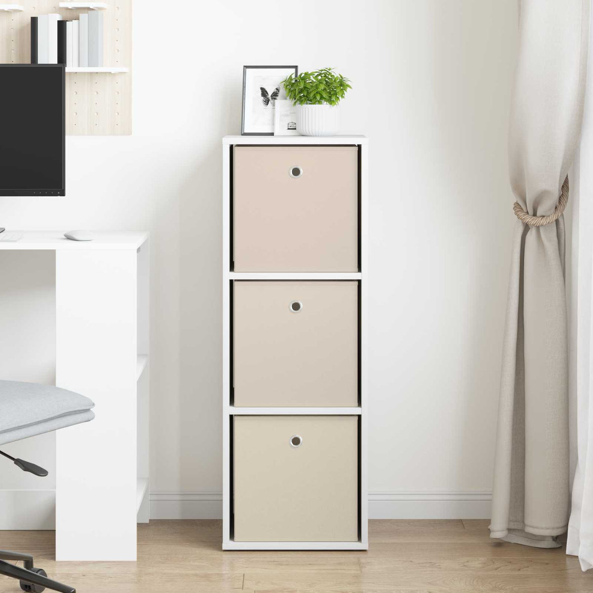 Sideboard med skuffe Hvid 35 x 32 x 99,5 cm