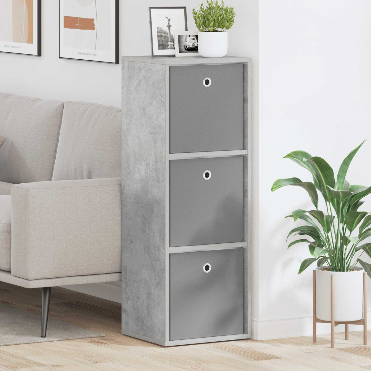 Sideboard med skuffe Beton Grå 35 x 32 x 99,5 cm