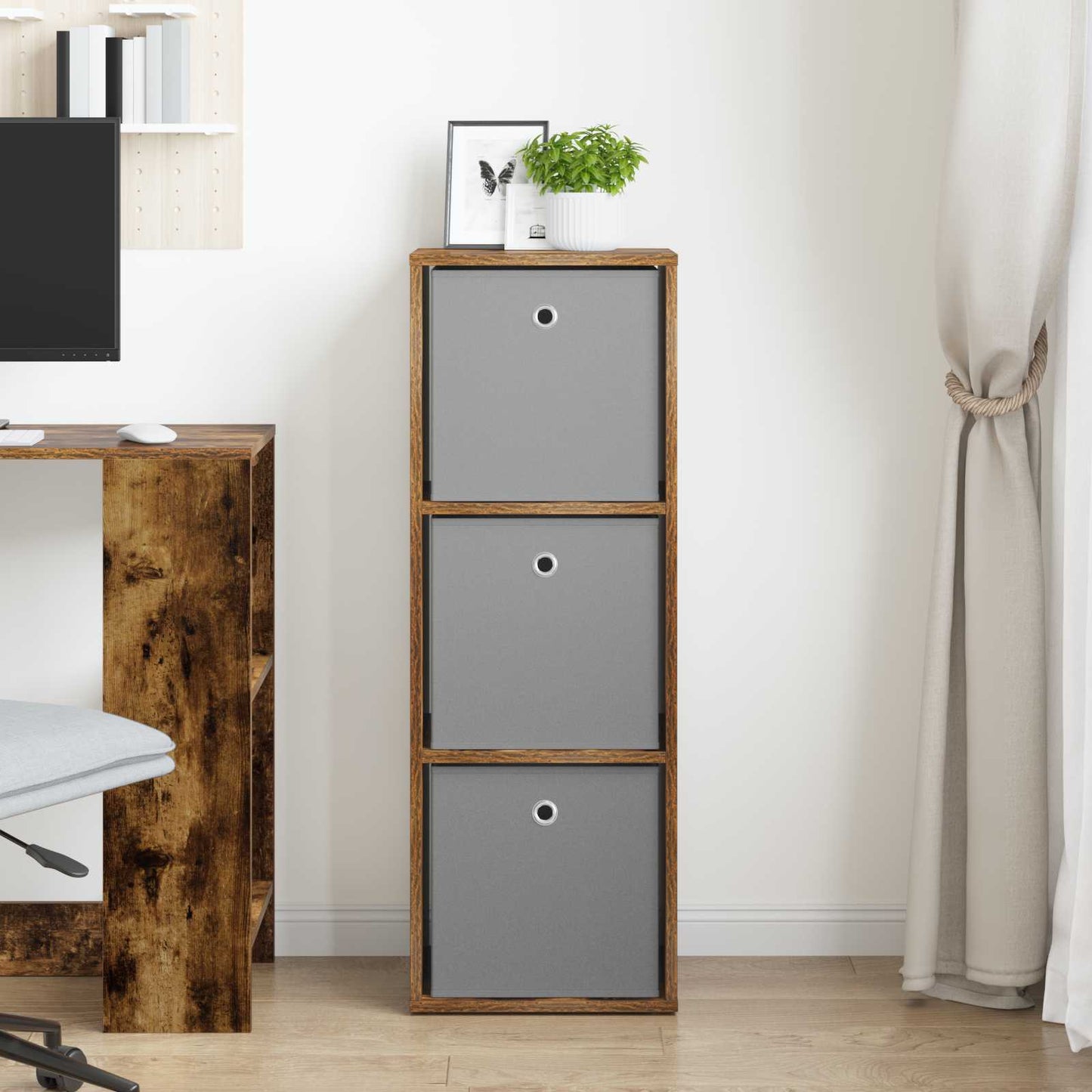 Sideboard med skuffe Røget eg 35 x 32 x 99,5 cm