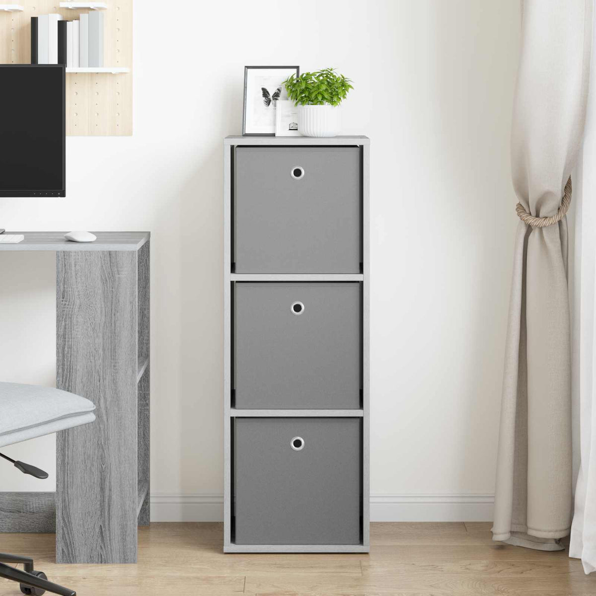 Sideboard med skuffe Grå Sonoma 35 x 32 x 99,5 cm