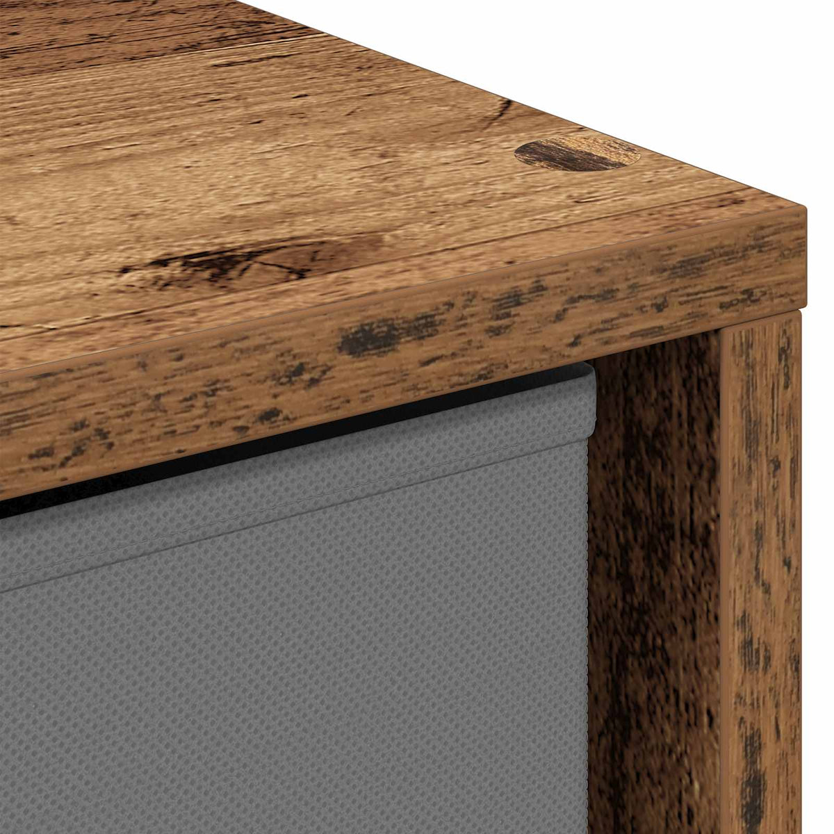 Sideboard med skuffe Gammelt træ 35 x 32 x 99,5 cm