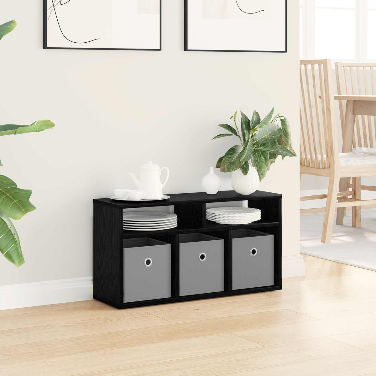 Lavbord med skuffe Sort eg 72 x 22,5 x 38 cm