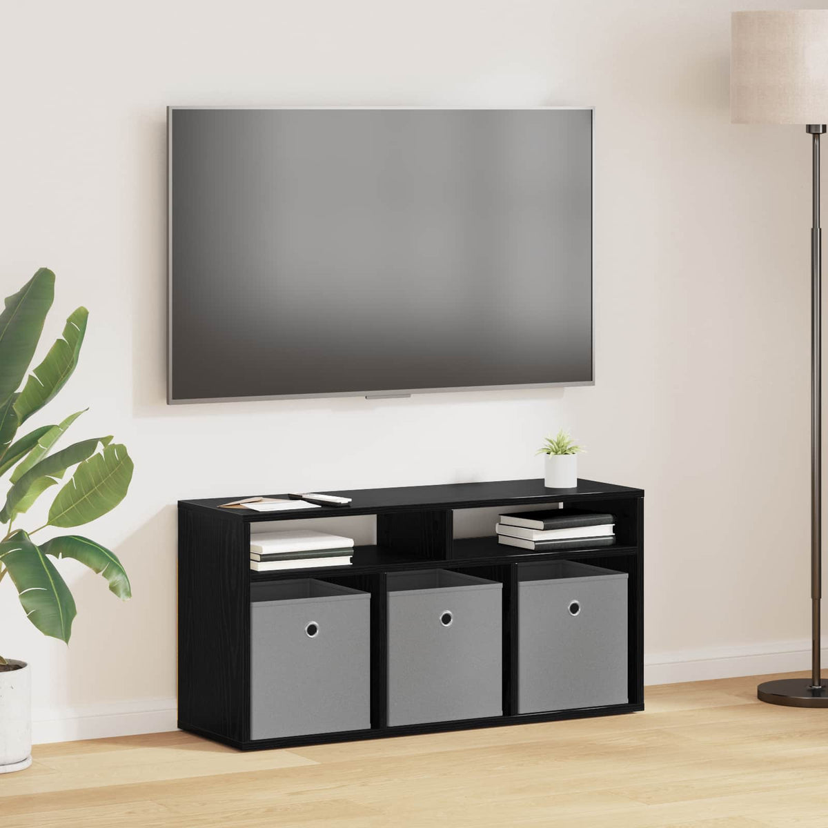 Lavbord med skuffe Sort eg 87 x 27,5 x 43 cm