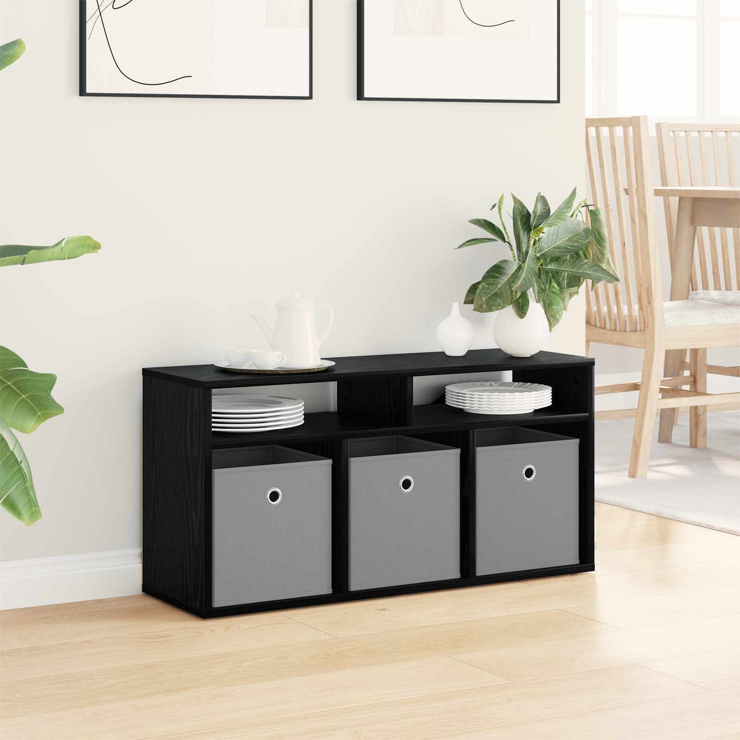 Lavbord med skuffe Sort eg 87 x 27,5 x 43 cm